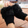 Women’s Faux Fur Fingerless Knitted Gloves | Warm Winter Hand Wrist Warmers | Soft, Stylish & Comfortable | Black