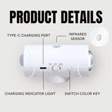 LED Night Light with Motion Sensor | Rechargeable Wireless Wall Lamp | Dimmable Smart Night Light | Magnetic Indoor & Outdoor Wall Light