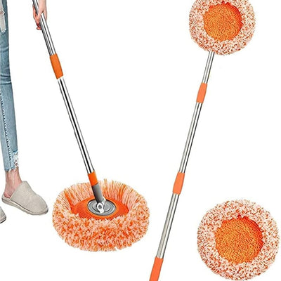 Sunflower Spin Mop with Adjustable Handle – 360° Microfiber Floor Cleaning Mop