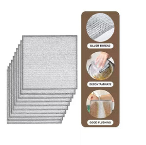 Pack of 10 Kitchen Steel Mesh Wire Cleaning Cloths – Multipurpose Dishwashing Scrubber for Pots, Pans & Kitchen Utensils