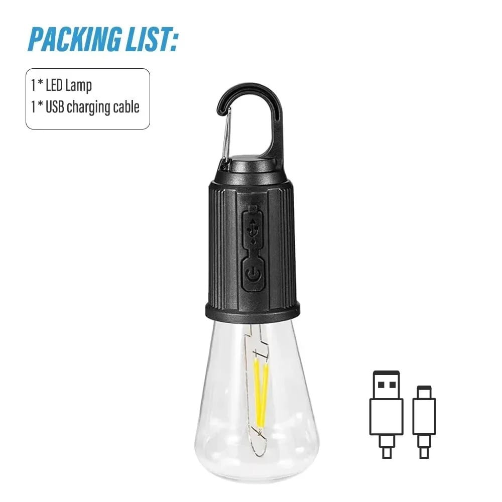 Rechargeable Camping Bulb – Portable USB LED Emergency Light for Outdoor, Home, Hiking & Power Outages