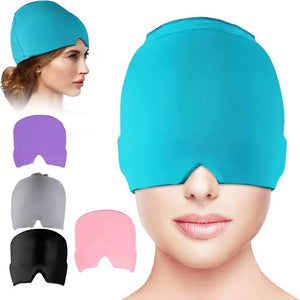 Migraine Headache Relief Cap – Reusable Hot & Cold Therapy Gel Ice Head Wrap for Stress, Tension & Head Comfort