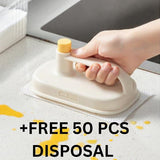 Kitchen Cleaning Magic Brush with Replaceable Disposable Cleaning Cloth – Multipurpose Scrubbing Brush for Dishes, Sink & Kitchen Surfaces