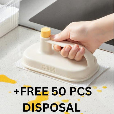 Kitchen Cleaning Magic Brush with Replaceable Disposable Cleaning Cloth – Multipurpose Scrubbing Brush for Dishes, Sink & Kitchen Surfaces