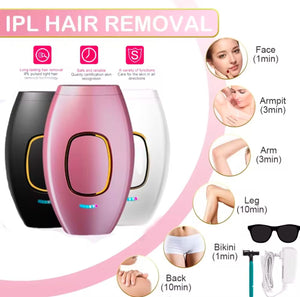 IPL Hair Removal Handheld Device Kit – At-Home IPL Hair Reduction Device for Face, Body, Underarms & Bikini