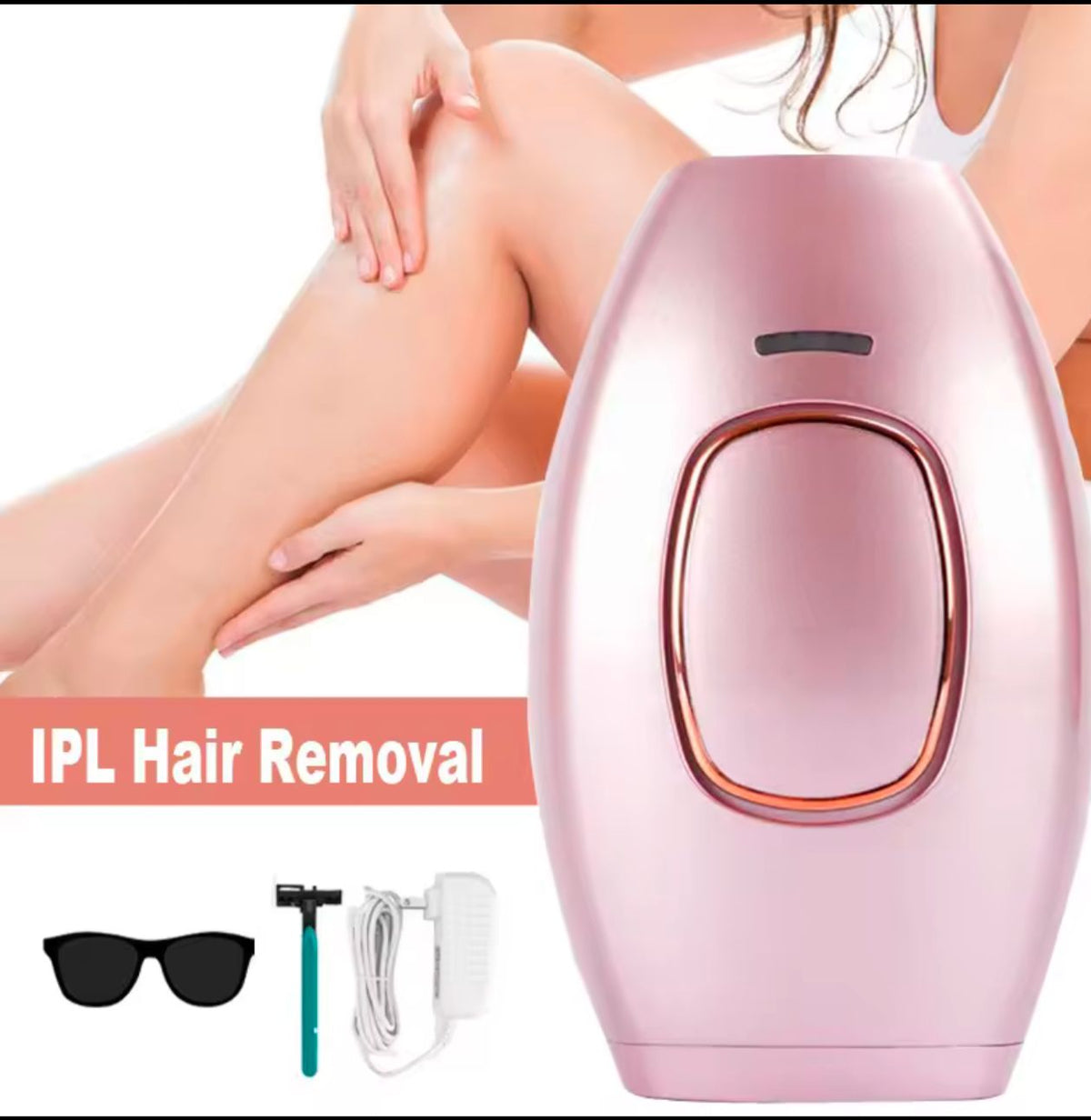 IPL Hair Removal Handheld Device Kit – At-Home IPL Hair Reduction Device for Face, Body, Underarms & Bikini