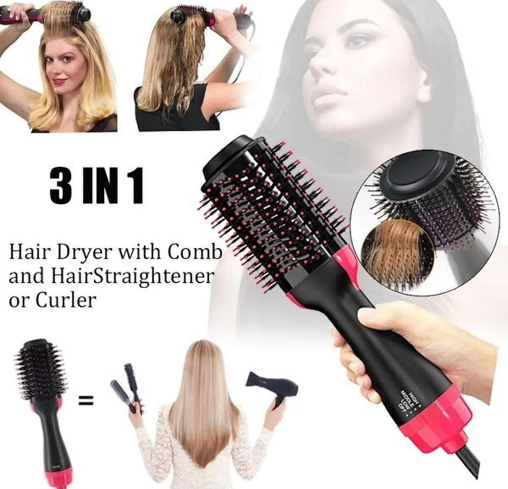 Hair Dryer Hot Air Brush Styler & Volumizer – 4-in-1 One Step Hair Straightener, Curler, Blow Dryer & Styling Comb