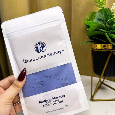 Moroccan Beauty Nila Blue Powder – Premium Natural Beauty Powder for Face & Body Skincare