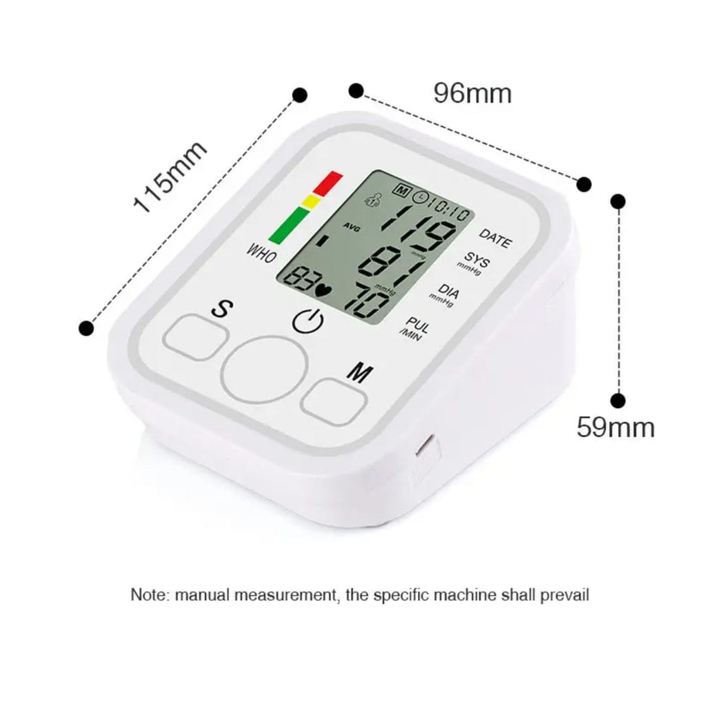 Digital Blood Pressure Monitor – Fully Automatic Upper Arm BP Machine with Heart Rate Monitor & Large LCD Display