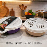 4-in-1 Multi Grater with Storage Case & Plastic Cover – Stainless Steel Vegetable, Cheese & Fruit Grater