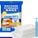 Vacuum Storage Bags Set – 5 Compression Bags with Manual Suction Pump for Clothes, Blankets & Bedding Space Saver