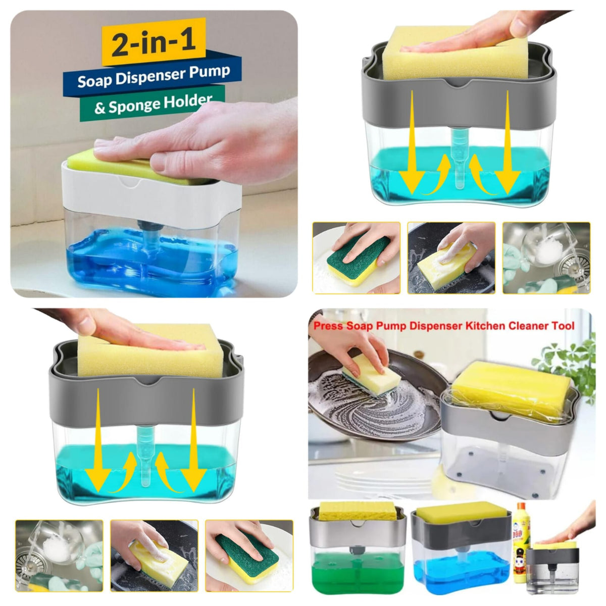 Soap Pump Dispenser – Refillable Liquid Soap Dispenser for Bathroom, Kitchen & Wash Basin