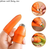 Orange Silicone Thumb Cutter – Finger Knife for Vegetable Harvesting, Fruit Picking & Gardening