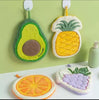 Cute Fruit Absorbent Kitchen Fleece Hanging Towel – Soft Quick-Dry Hand & Dish Towel with Hanging Loop