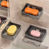 Wall Mounted Soap Dish – Self-Adhesive Soap Holder with Drain Tray for Bathroom & Kitchen