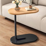 Modern C-Shape Side Table – Portable Laptop & Coffee Table with Metal Frame and Wooden Top for Sofa, Bed & Chair