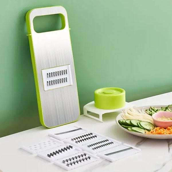5-in-1 Manual Food Grater & Slicer – Multi-Function Vegetable & Fruit Cutter with Stainless Steel Blades