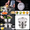 Multifunctional Stainless Steel Colander with Grater – Vegetable & Fruit Washing Basket with Grating Lid