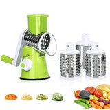 Table Top Drum Multifunctional Roller Vegetable Cutter – Hand Crank Rotary Grater, Potato Slicer & Cheese Shredder