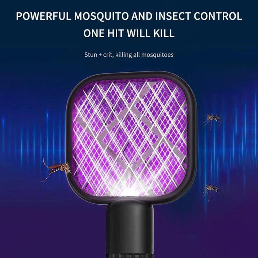 USB Rechargeable Mosquito Swatter Trap – Portable Electric Insect Racket with Mosquito Killer Light (Box Packing)