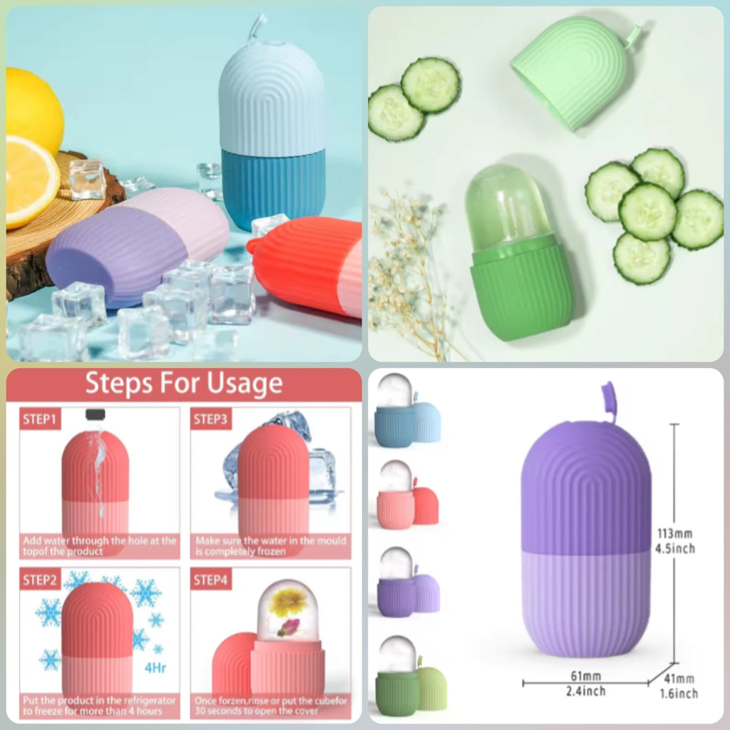 Silicone Face Ice Roller – Reusable Facial Ice Massage Roller for Skin Care, Puffiness & Cooling Therapy