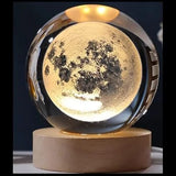 Crystal Ball LED Lamp – 3D Crystal Night Light with Wooden Base USB Rechargeable Home Decor Lamp