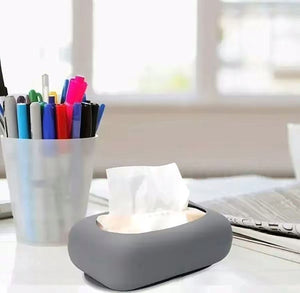 Silicone Tissue Box Cover with Suction Cup – Wall Mounted Tissue Holder for Bathroom, Kitchen & Car