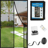 Magic Mesh Magnetic Screen Door – 20×80 Inch Self-Closing Mosquito Net Curtain (2 Pieces) with Box