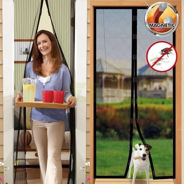 Magic Mesh Magnetic Screen Door – 20×80 Inch Self-Closing Mosquito Net Curtain (2 Pieces) with Box