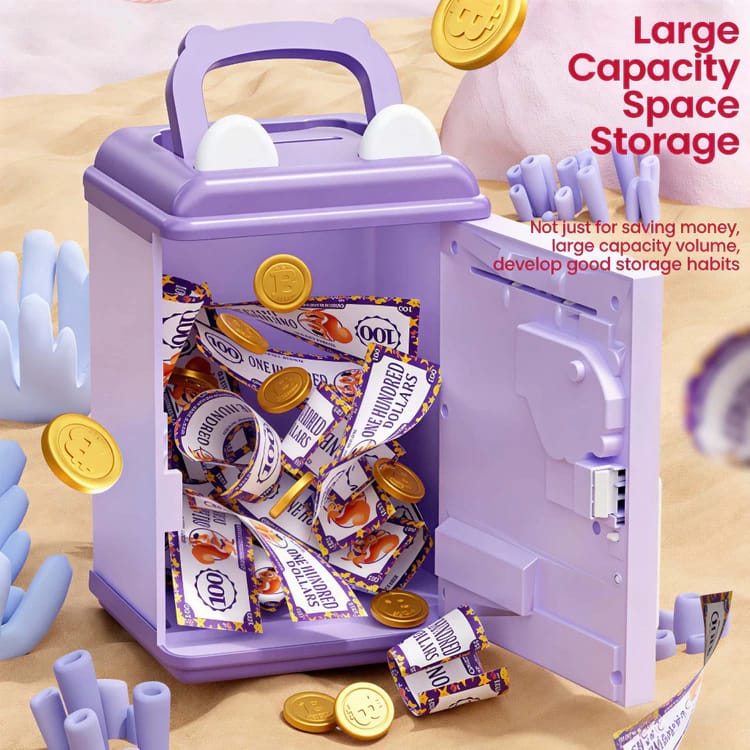 Kids Money Bank with Small Key – Cute Coin Saving Box & Cash Piggy Bank for Children