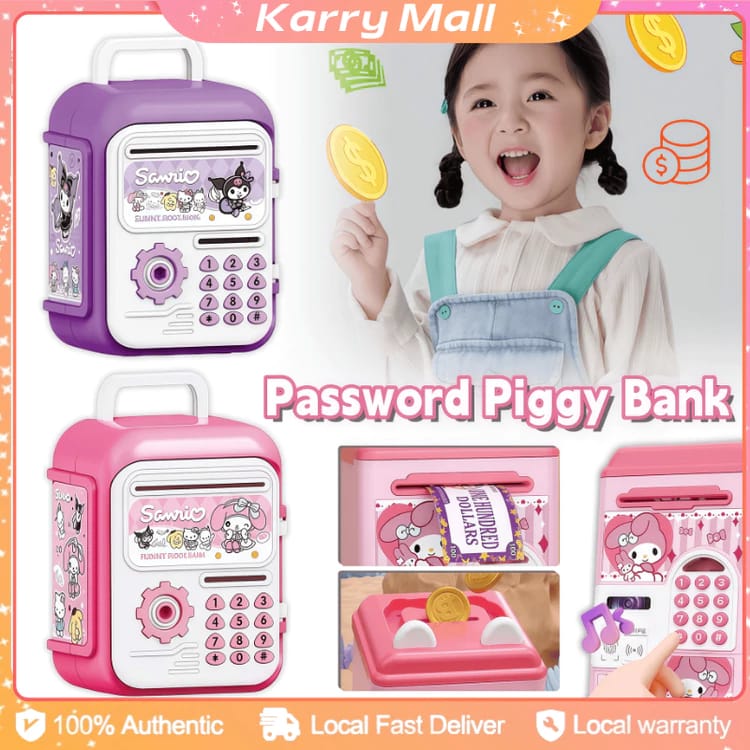 Kids Money Bank with Small Key – Cute Coin Saving Box & Cash Piggy Bank for Children