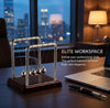 Sealive Newton's Cradle – Large Heavy Duty Steel Balls with Black Base | STEM Educational Desk Toy & Stress Relief Decor
