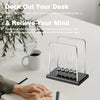 Sealive Newton's Cradle – Large Heavy Duty Steel Balls with Black Base | STEM Educational Desk Toy & Stress Relief Decor