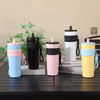 Stainless Steel Vacuum Insulated Bottle with Straw – Leak-Proof Thermos Flask for Hot & Cold Drinks, Travel & Sports