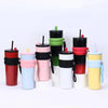Stainless Steel Vacuum Insulated Bottle with Straw – Leak-Proof Thermos Flask for Hot & Cold Drinks, Travel & Sports