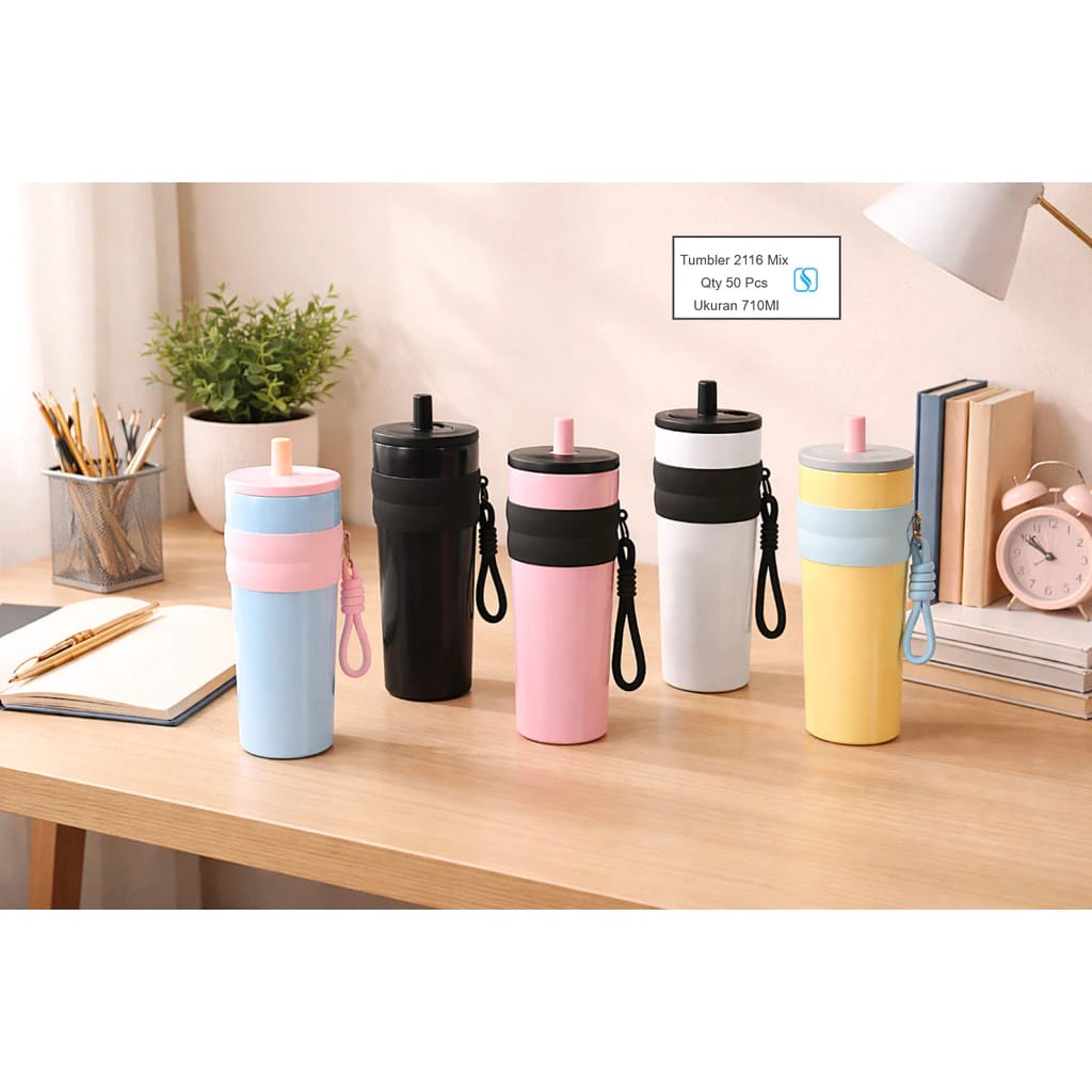 Stainless Steel Vacuum Insulated Bottle with Straw – Leak-Proof Thermos Flask for Hot & Cold Drinks, Travel & Sports