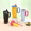 Stainless Steel Thermos Cup with Straw & Handle – Vacuum Insulated Travel Mug for Coffee, Water & Cold Drinks