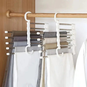 5-in-1 Rotating Foldable Stainless Steel Clothes Hanger – Space Saving Wardrobe Organizer (Box Packed, Original China A Quality)