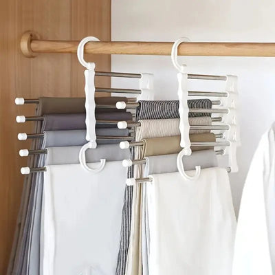 5-in-1 Rotating Foldable Stainless Steel Clothes Hanger – Space Saving Wardrobe Organizer (Box Packed, Original China A Quality)