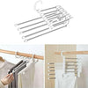 5-in-1 Rotating Foldable Stainless Steel Clothes Hanger – Space Saving Wardrobe Organizer (Box Packed, Original China A Quality)