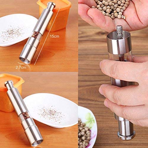Stainless Steel One-Hand Salt & Pepper Grinder – Masala Hammer Spice Grinder for Black Pepper, Salt & Seasonings