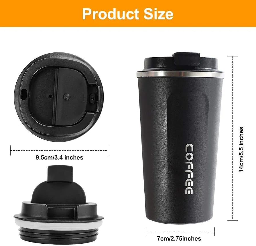 Black Coffee Traveler Mug – Reusable Travel Cup