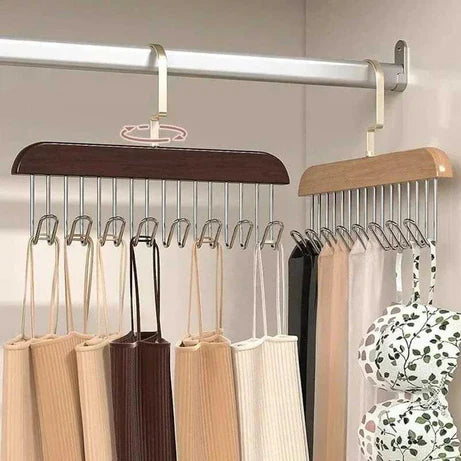 8 Hooks Wooden Wall Hanger – Multi-Purpose Coat Rack for Clothes, Keys, Bags & Towels